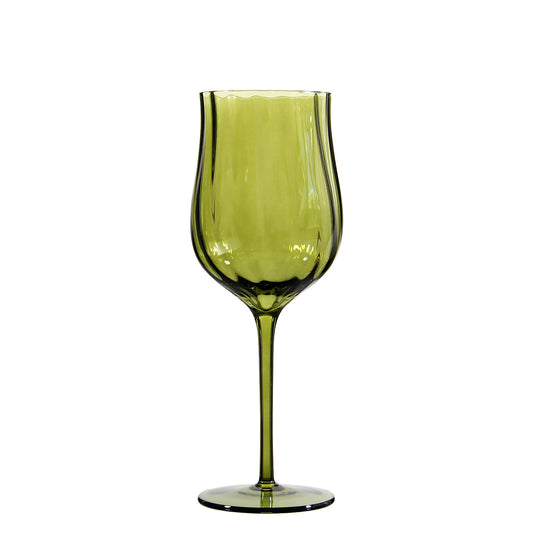 French Vintage Green Stemmed Glass