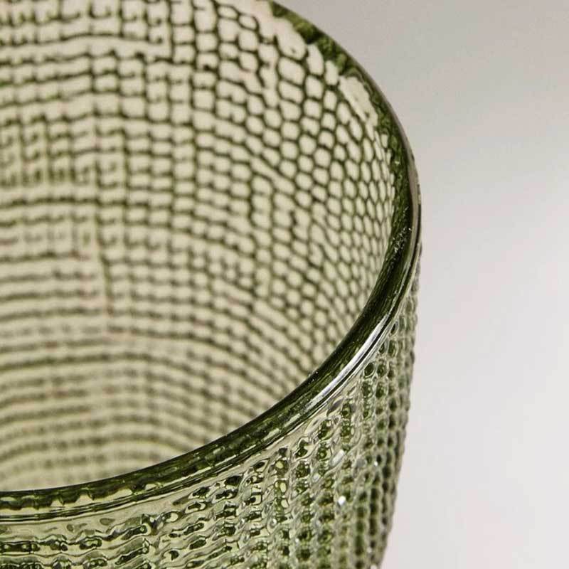 Embossed Fabric-Textured Stemmed Glass