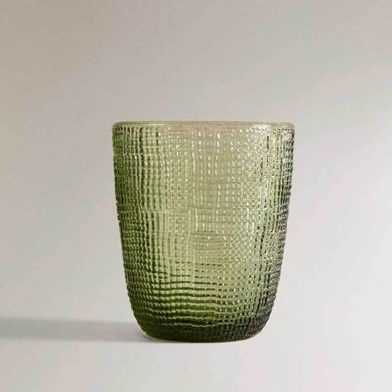 Embossed Fabric-Textured Stemmed Glass